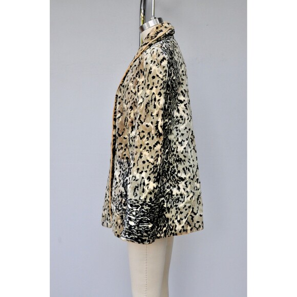 Vintage Faux Fur Leopard Jacket Coat - Faux Fur Spotted Cheetah Leopard XXS - XS - Picture 5 of 10